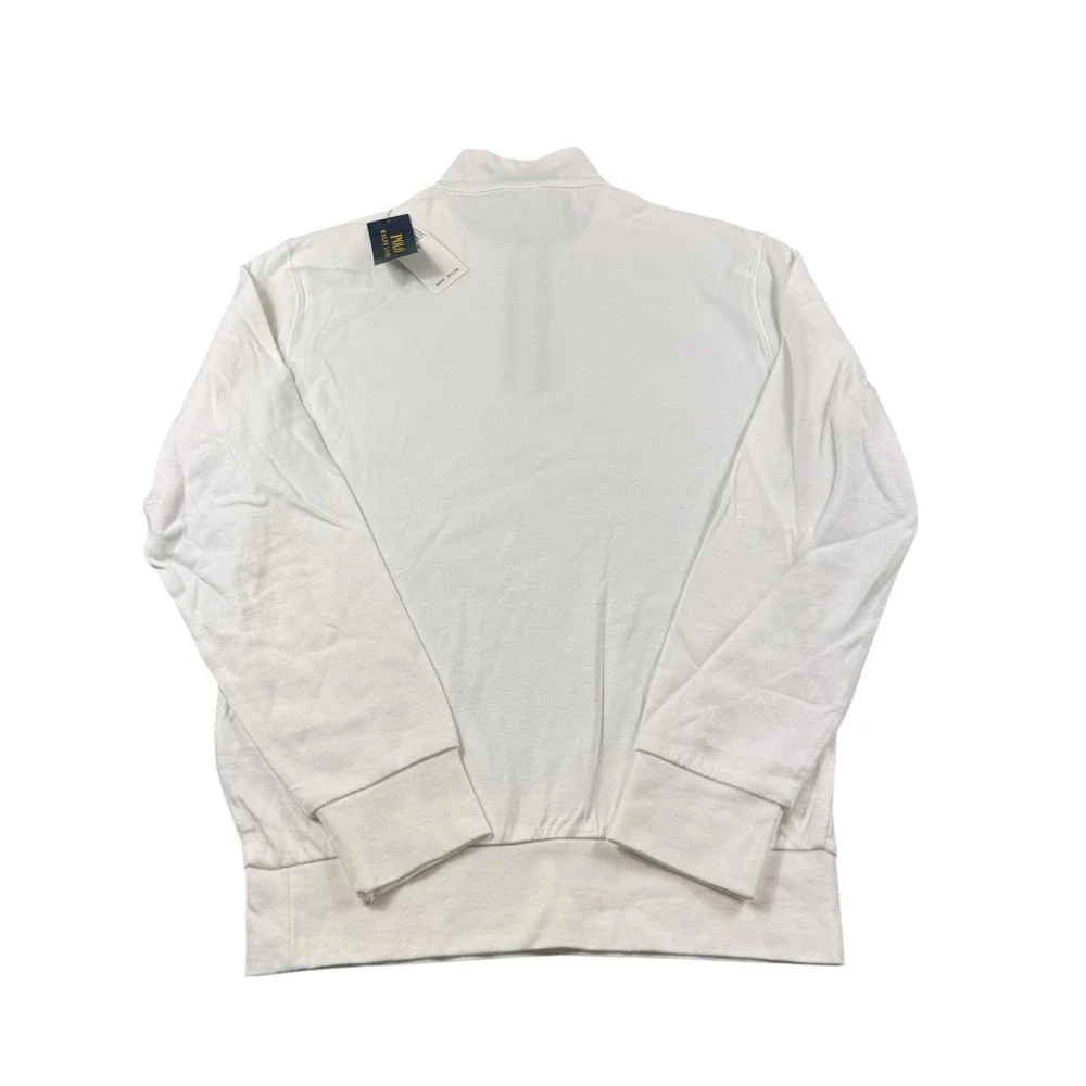 Polo Ralph Lauren White‎ 1/2 Zip Cotton Stretch Men's Pullover Sweater XS NWT